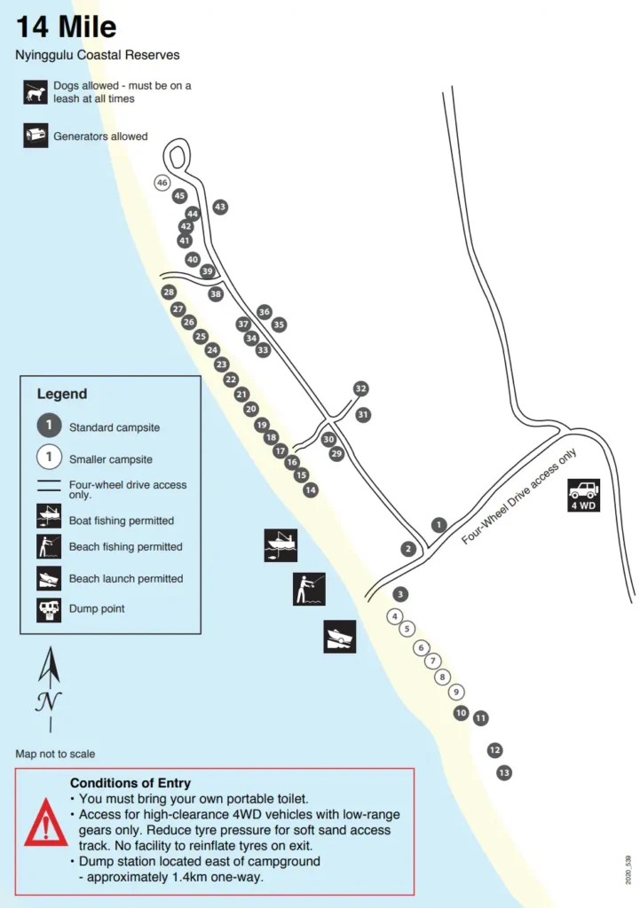 14 Mile Beach Ningaloo Camp Map