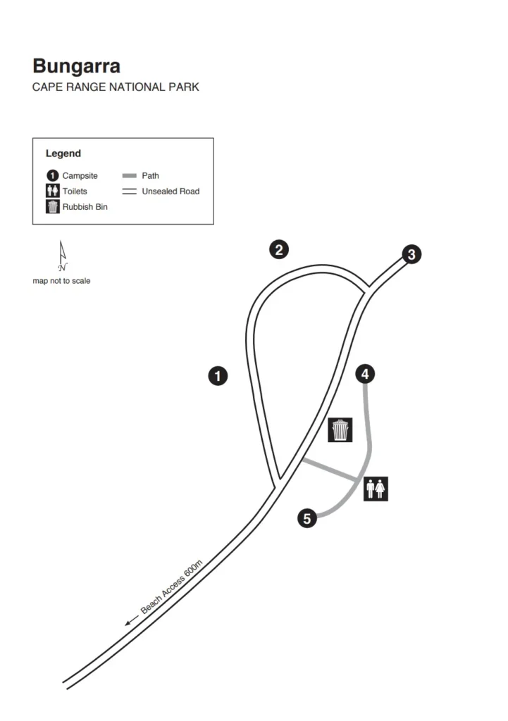 Bungarra Camp Map Cape Range National Park
