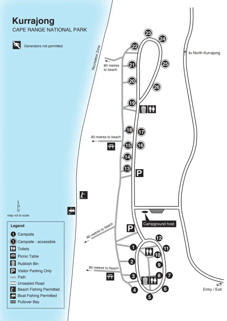 Kurrajong Campground Map Cape Range National Park
