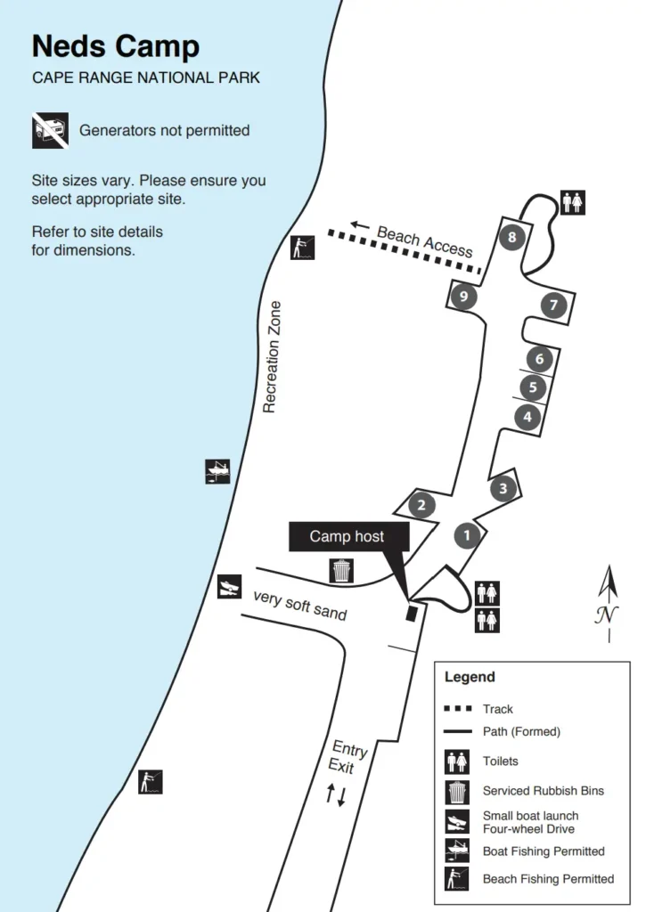 Neds Camp Map Cape Range National Park