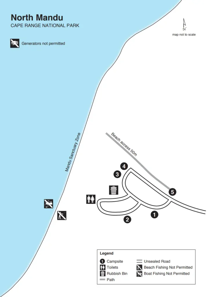 North Mandu Campsite Map Cape Range National Park