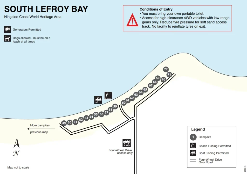 South Lefroy Bay Campground Map B Ningaloo Coast World Heritage Area