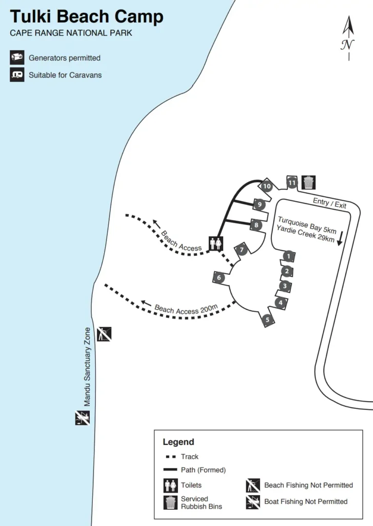 Tulki Beach Camp Map