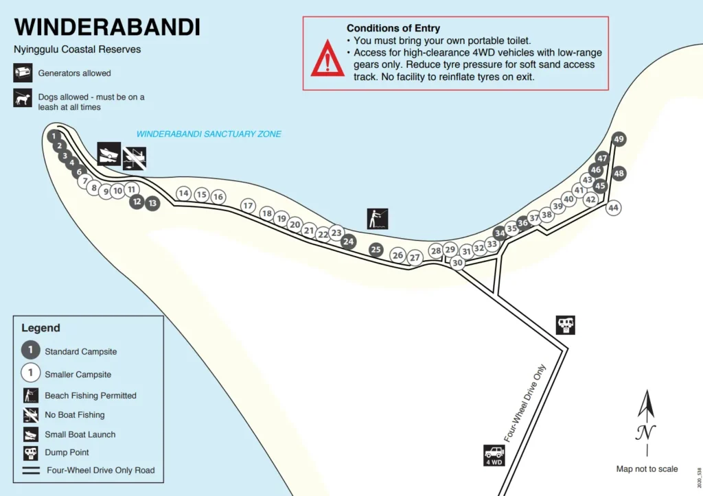 Winderabandi Point Campground Map Nyinggulu Coastal Reserves