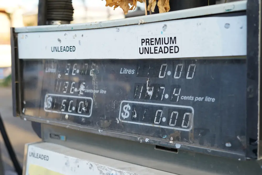 Fuel Bowser with prices in dollars in Australia
