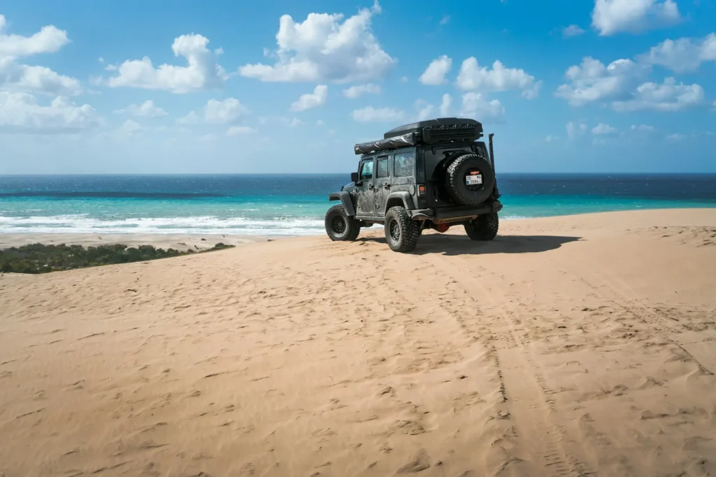 Jeep Parked overlooking the ocean