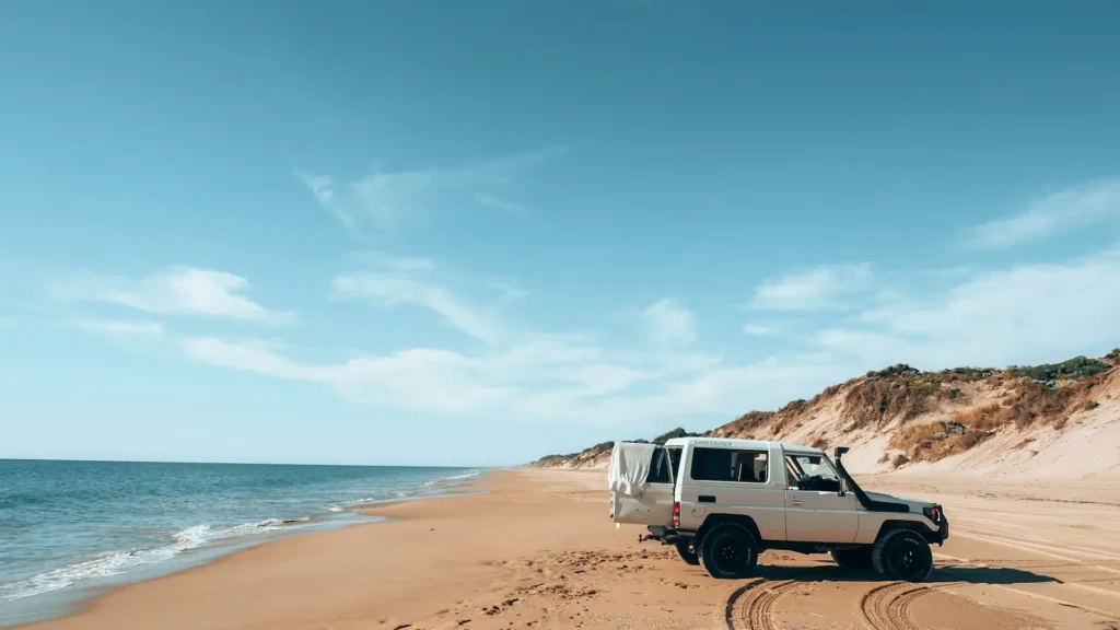 LandCruiser parked up on the beach