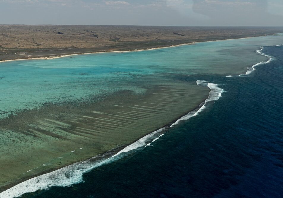 View,From,A,Plane,Of,Ningaloo,Reef,,The,Longest,Fringing